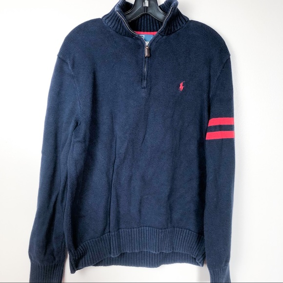 Polo Ralph Lauren Other - Polo Ralph Lauren Striped Arm Cotton Quarter Zip